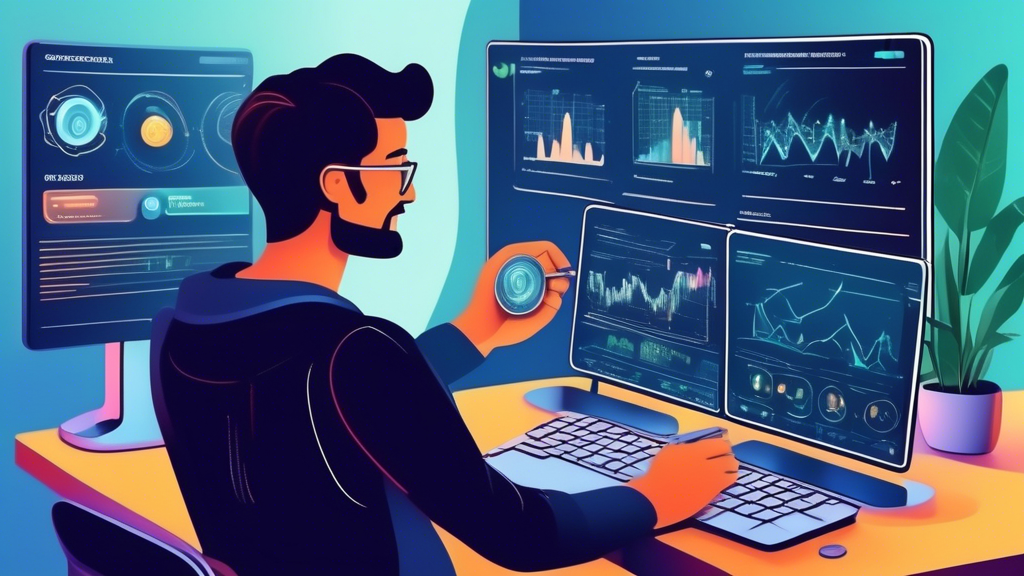 A DALL-E prompt for an image that relates to outline point #3 (third point of the outline), specifically focusing on the Consejos para Elegir la Mejor Plataforma de Intercambio de Criptomonedas, could be:

Illustration of a user comparing cryptocurrency exchange platforms on a computer screen. The screen shows various graphs, customer service icons, user reviews with star ratings, and investment goal trackers. Surrounding the user are symbols representing different cryptocurrencies like Bitcoin and Ethereum, highlighting the decision-making process in a modern, high-tech setup.