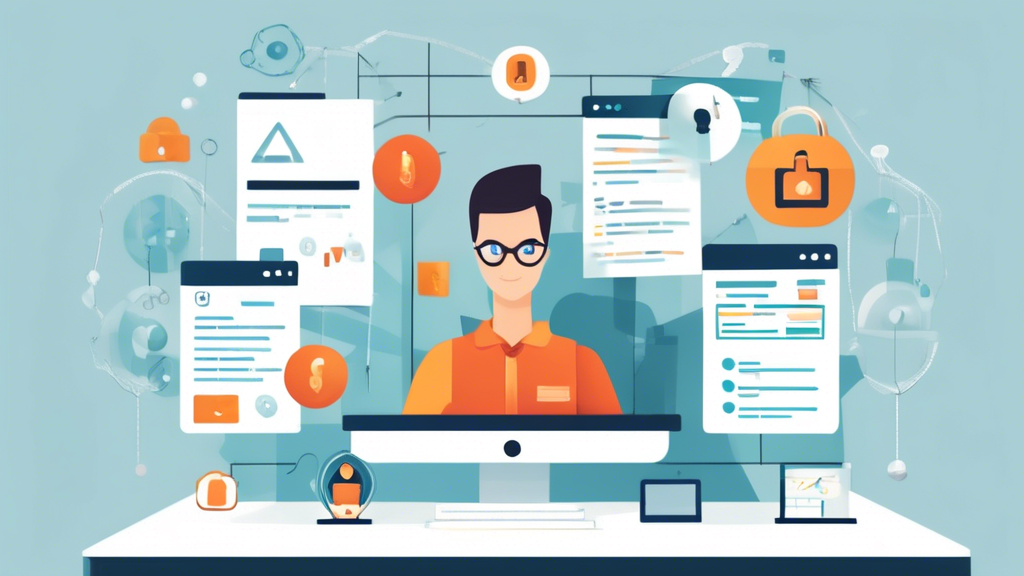 Create an image that illustrates the key features to look for in companies that protect your privacy online. The image should include elements like encryption symbols such as padlocks and keys, transparency reports in the form of documents or graphs, and user interface elements that emphasize controls over personal data such as toggles or checkboxes for opt-out options. The background should feature a digital, tech-savvy design to highlight the online aspect.