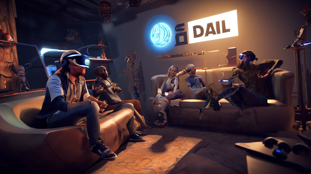 **DALL-E Prompt:**

Illustrate an exciting scene showcasing immersive gameplay on the PlayStation 5 VR2. The image should feature a diverse group of gamers fully engaged in various upcoming exclusive titles and experiences. Highlight collaborations with renowned game developers, with visual elements that demonstrate the new gameplay mechanics and stunning graphics made possible by the PS5 VR2 technology. Include a mix of action-adventure, simulation, and other gaming genres to emphasize the broad potential of the PS5 VR2 in redefining gaming. Make sure the PlayStation 5 VR2 headsets and controllers are clearly visible, and portray an environment filled with vibrant, dynamic visuals and a futuristic atmosphere.