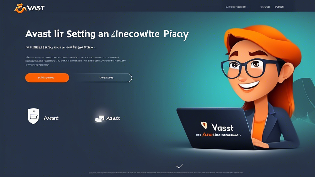 Illustrate a user-friendly, step-by-step guide showing someone installing and setting up Avast Online Security & Privacy on their computer. Include visual cues for customizing security settings for optimal performance, and depict ongoing maintenance tasks such as updating the software to ensure continuous protection. Highlight a smooth and optimized web experience enhanced by the use of Avast tools. Use colorful, modern, and engaging graphics to make the steps easy to follow and visually appealing.
