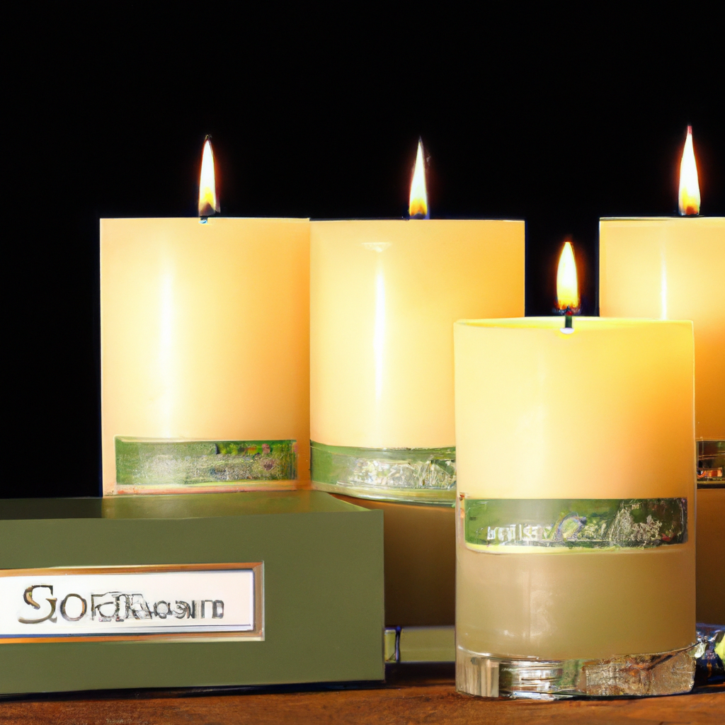Create an inviting and cozy indoor setting featuring a variety of beautifully packaged scented tealight candles from New Zealand. The scene should include a close-up detail showcasing different scents labeled for specific occasions (e.g., relaxation, celebration, meditation). Also, include a focus on eco-friendly packaging and natural ingredients. Incorporate elegant wooden or metal candle holders, and place the tealights on a rustic table near a window with a view of New Zealand