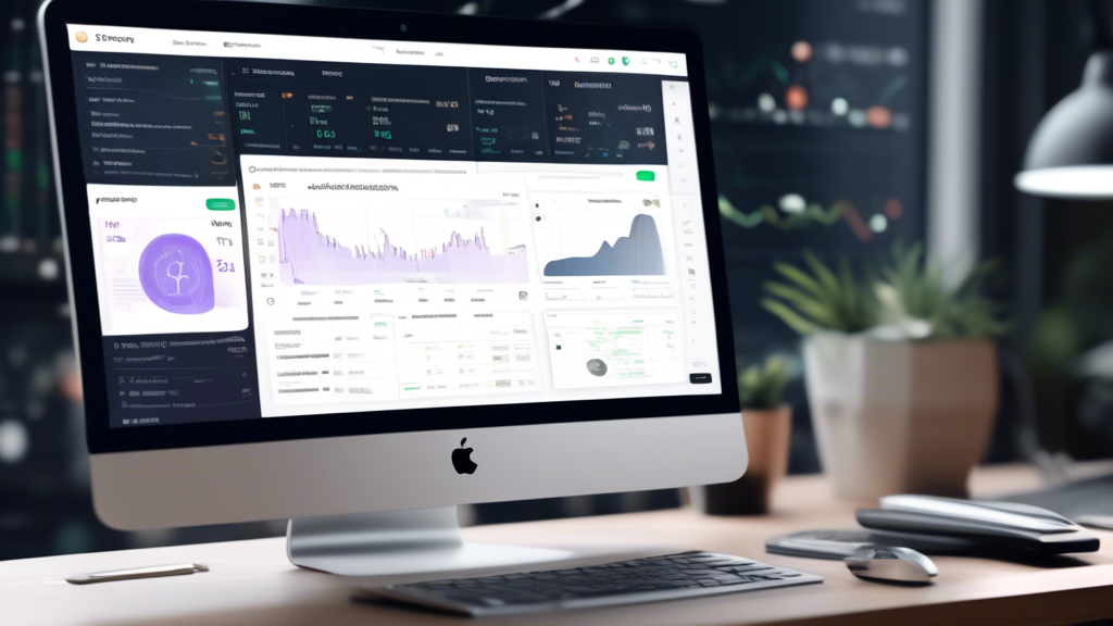 An image depicting a user-friendly interface of a popular demo crypto trading platform on a computer screen, showing the step-by-step process of creating a demo account. The scene includes a clear registration form being filled out, detailed navigation bars, and various financial tools and graphs available for initial configuration. The background can include a calm, focused environment, like a person