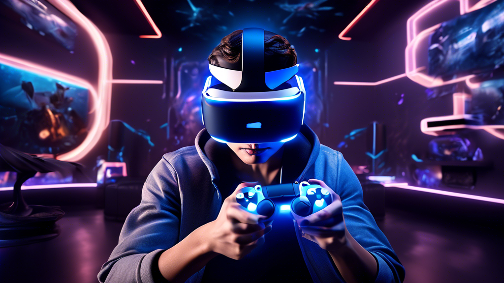 Create an image showcasing a futuristic gamer