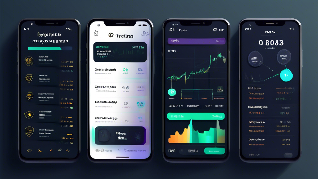 Prompt for DALL-E:

Create an image showcasing a modern, sleek interface of the top 5 best crypto trading apps for 2023. The image should feature a smartphone screen displaying various cryptocurrency charts, graphs, and trading options. Include subtle yet distinct branding for five different apps, highlighting their unique features like security icons, customer support options, and user-friendly navigation. Ensure the background has a futuristic, tech-savvy feel with elements like holograms or digital lines to convey the advanced technology of 2023.