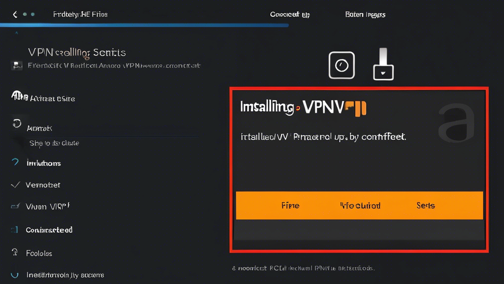 Create an image that depicts a step-by-step guide to installing and setting up a VPN on an Amazon Firestick. The image should show a series of clear and easy-to-follow visual instructions, starting with downloading the VPN app from the Firestick
