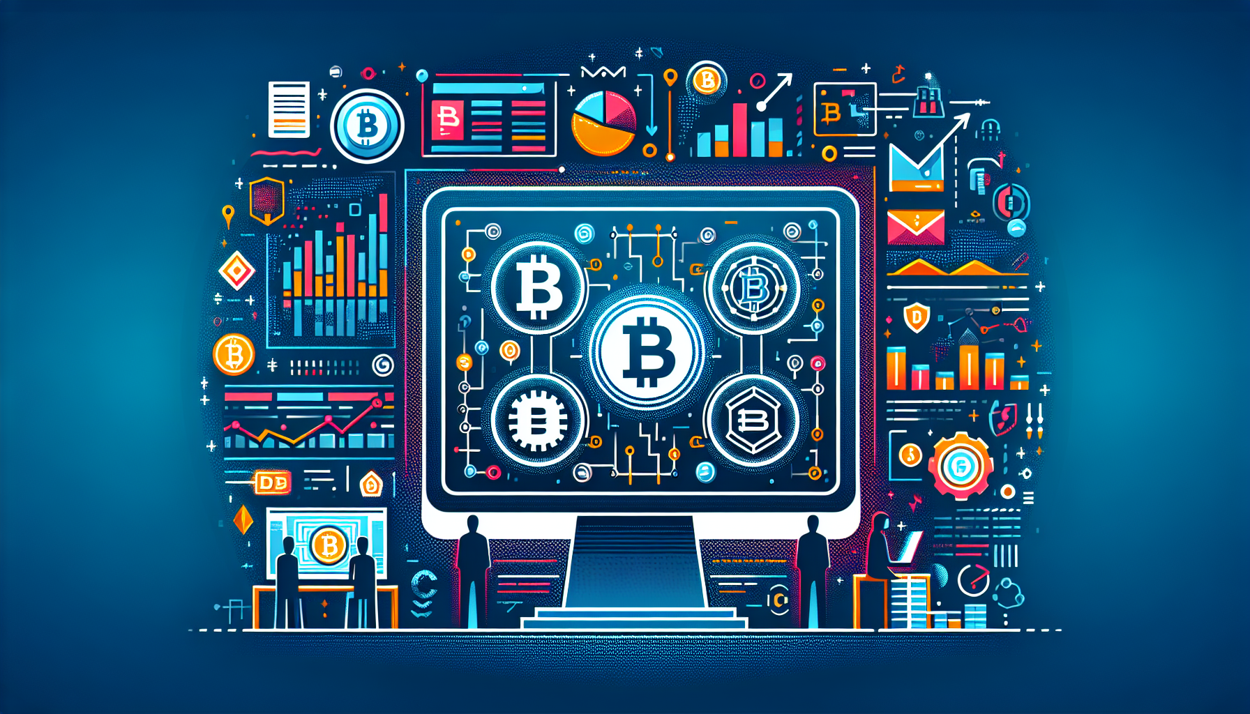 Create an image depicting the advantages of trading on Phemex Exchange, showcasing elements like low fees, high security, and user-friendly interface. The illustration should include icons or visuals that represent finance and digital security, alongside a sleek, modern trading platform interface on a computer screen. The background can display an abstract, futuristic design to emphasize innovation and technology.