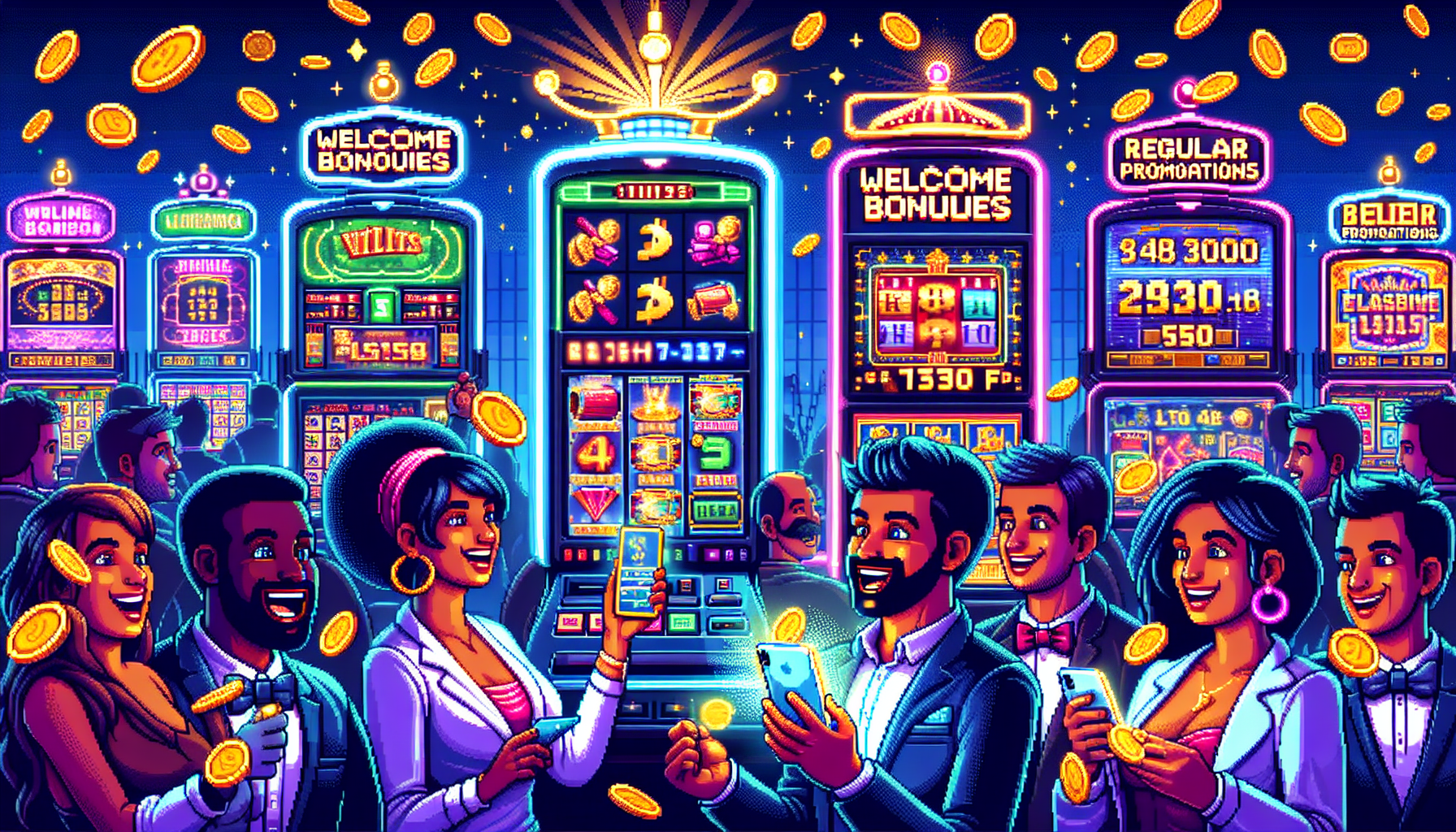 Create an image for DALL-E:

A vibrant online casino interface brimming with excitement. The scene showcases Jackpot City