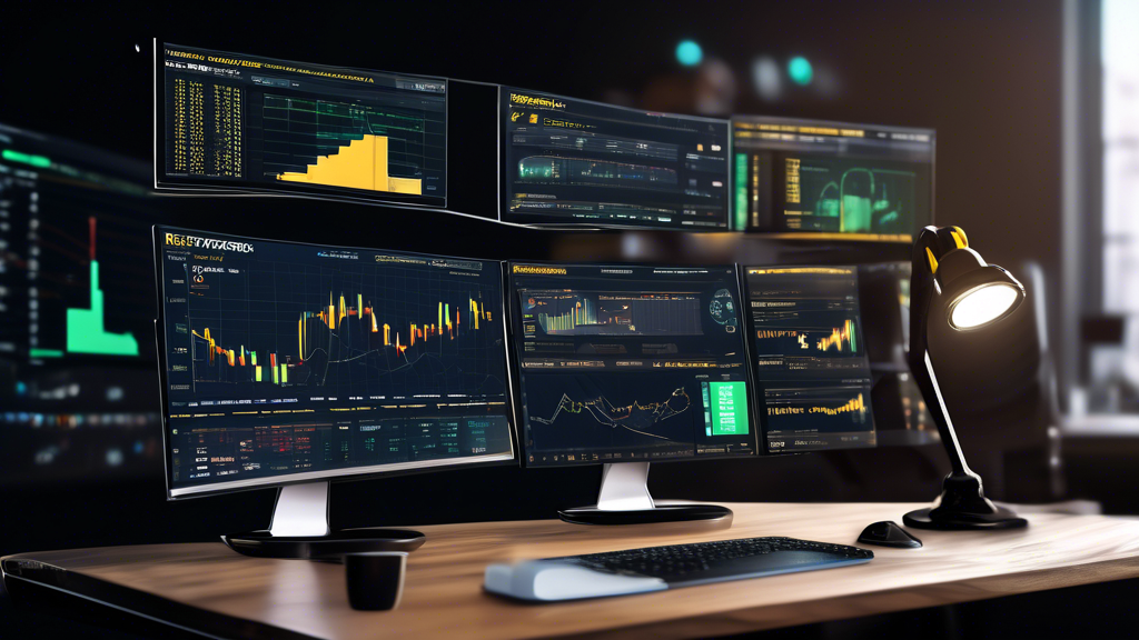 Create an image depicting advanced cryptocurrency trading on the Binance Exchange platform. Show a trader