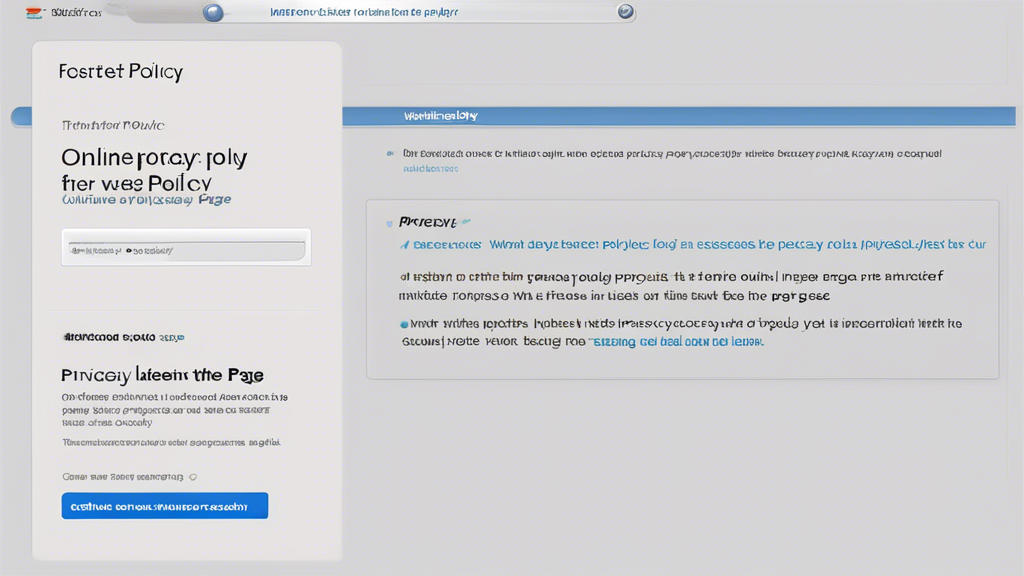 Create an image that depicts a website interface where the online privacy policy is prominently displayed. Show best practices such as a pop-up notification introducing users to the privacy policy upon their first visit, a link to the privacy policy in the footer of the page, and an intuitive design for ease of accessibility. Illustrate the text of the privacy policy using clear, simple language, and include interactive elements like clickable icons or resources that guide users to understand their privacy rights and best practices. The overall design should emphasize transparency, user-friendliness, and educational value.