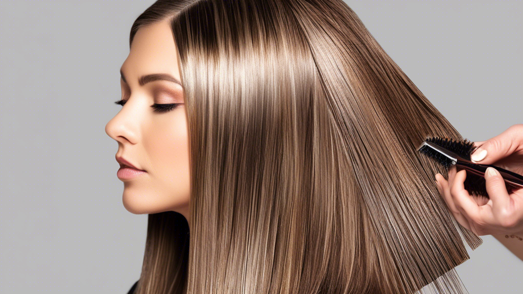 Create an image depicting a step-by-step guide on how to achieve perfect ash brown foils. Show a professional hairstylist in action, using essential tools like foils, a brush, and mixing bowls. The background should include a well-organized salon setup with products like developer and hair dye prominently placed. Highlight each stage: sectioning the hair, applying the color, and wrapping the foils. Make sure to include close-ups of the hair coloring techniques and tools to emphasize the precision and expertise involved in the process.