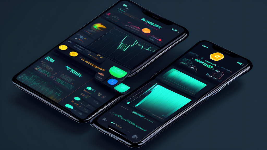 Create an image that showcases the standout features of the Gemini Trading App. Focus on its robust security measures to protect investments, a wide variety of cryptocurrencies available for trade, and advanced tools for traders. Illustrate interactive charts and market analysis tools, along with automation options and price alerts. Emphasize a professional, sleek design suitable for serious cryptocurrency traders.