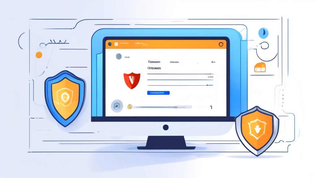 Create an image of a Chrome browser window with a sleek interface showing three key features of a good VPN for Chrome. These features should be visually represented with icons: a shield icon for encryption and security, a gear icon for user-friendliness and browser integration, and a lightning bolt icon for speed and server selection. The browser window should also show the VPN activated, highlighted with a bright, reassuring color indicating it