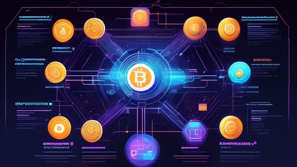 Prompt for DALL-E: A futuristic scene illustrating the innovative trends in crypto platforms for 2023. The image features advanced blockchain technology interfaces, holographic charts showing real-time crypto transactions, and decentralized finance (DeFi) elements like smart contracts and token swaps. Include visual representations of regulations, such as digital locks and compliance checkmarks, to signify security and conformity. The overall aesthetic should be high-tech and modern, with a clear emphasis on innovation and technological advancements in the crypto space.