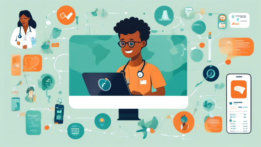 **DALL-E Prompt:**Create an image that depicts a person using various online tools and resources to find a local DOT medical physical provider. Show a laptop with a search engine open displaying results for DOT medical physicals, alongside a smartphone displaying a mobile app designed for locating medical services. Incorporate visual elements like certification badges, stars for reviews, and a map with nearby medical facilities highlighted, signifying the ease of finding high-quality DOT medical physicals.