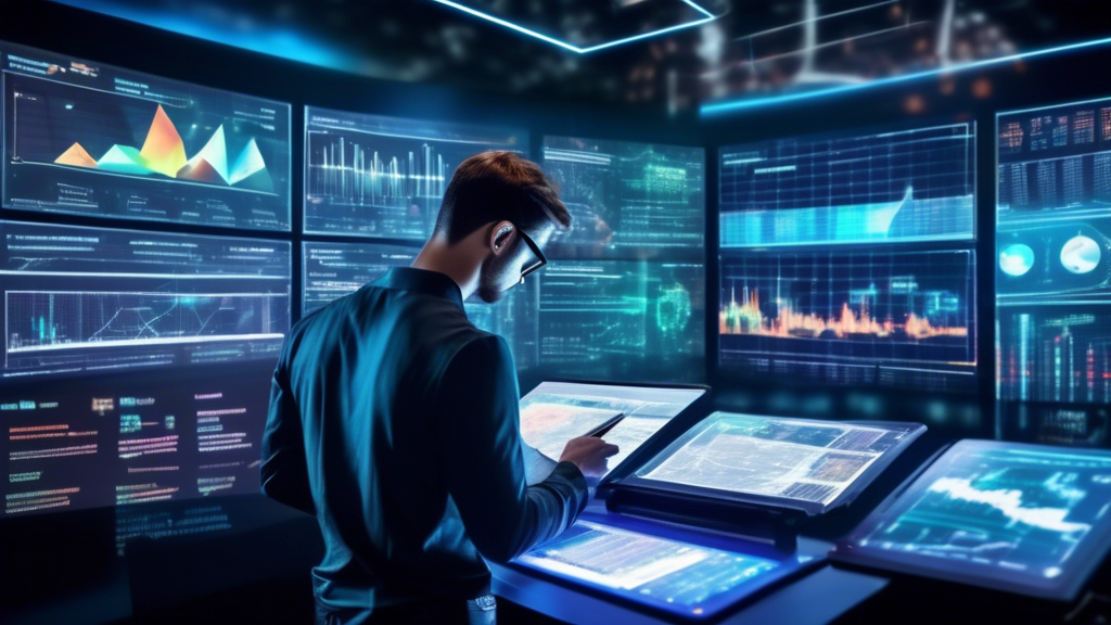 Title: Mastering Crypto Demo Trading: Strategies and Best Practices

Prompt for DALL-E: A futuristic trading control room with holographic panels displaying various cryptocurrency charts and graphs. In the foreground, a person is shown intently analyzing these holograms, setting clear trading objectives on a digital tablet. Various scenarios and complex trading strategies are being simulated in a high-tech environment, reflecting the dynamic and educational nature of crypto demo trading.