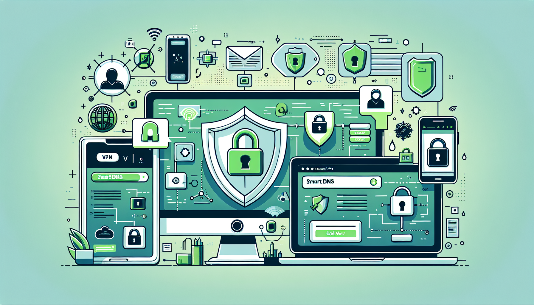 Create an image that shows a step-by-step guide to setting up NordVPN