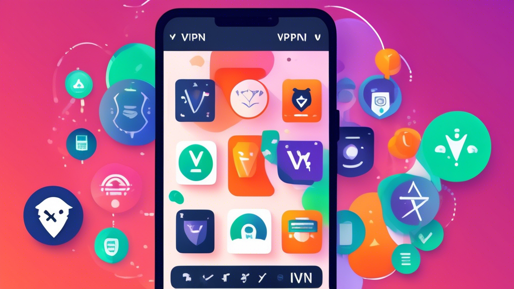 Create an image that features a smartphone with an Android interface displaying a vibrant app screen showing multiple VPN options. Highlight the screen with icons representing popular free VPN services such as ProtonVPN, Windscribe, and TunnelBear. Around the phone, include visual elements like check marks, ratings stars, and test results to convey the idea of evaluating and testing these free VPN services. In the background, provide a subtle hint of security icons such as locks and shields to emphasize the security aspect. The keywords free VPN for Android should be visibly incorporated into the image, perhaps as a banner or text overlay.