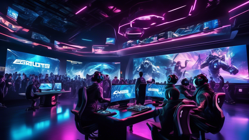 Create a DALL-E image prompt:

An innovative scene depicting the Esports Entertainment Group