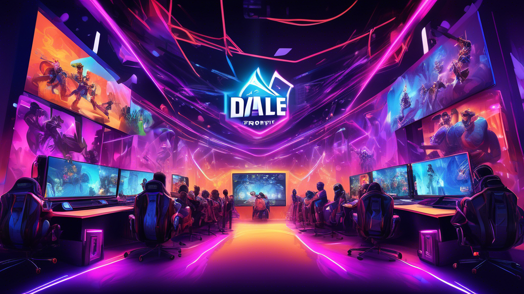 DALL-E prompt: Create a vibrant and dynamic illustration of the broader ecosystem of the Esports Entertainment Group. The image should showcase a bustling community event with diverse gamers, enthusiastic fans, and representatives from various partner organizations. Highlight elements of partnerships and investments, such as logos of well-known brands, investment meetings, and collaborative projects on display. The scene should convey energy, engagement, and the fusion of technology and community in the esports culture.