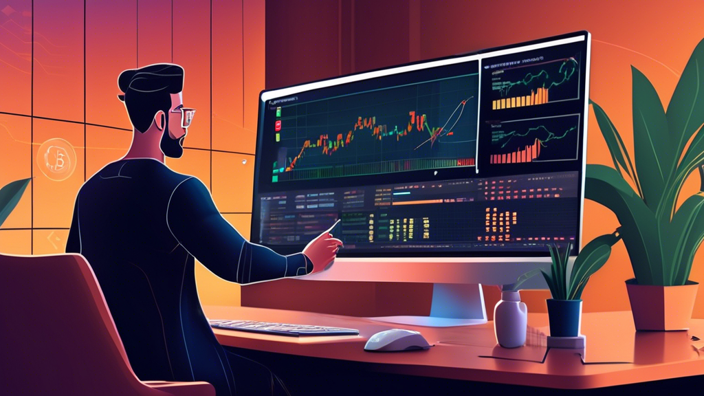Create an image that illustrates a person starting their journey in crypto futures trading. The scene should feature them selecting a reliable crypto futures trading platform, with a computer screen showing various crypto trading charts. Include a step-by-step guide displayed next to the screen and also depict a checklist with 