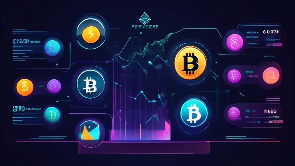Create an image that visually represents Comparing Costs and Fees of Top Cryptocurrency Trading Platforms. The scene should feature a digital balance scale weighing different icons representing transaction fees, deposit and withdrawal fees, and subscription models. The background should include charts and graphs displaying fee structures and a variety of cryptocurrency logos to emphasize the context of trading platforms. The style should be modern and tech-focused to appeal to a savvy, financial audience.