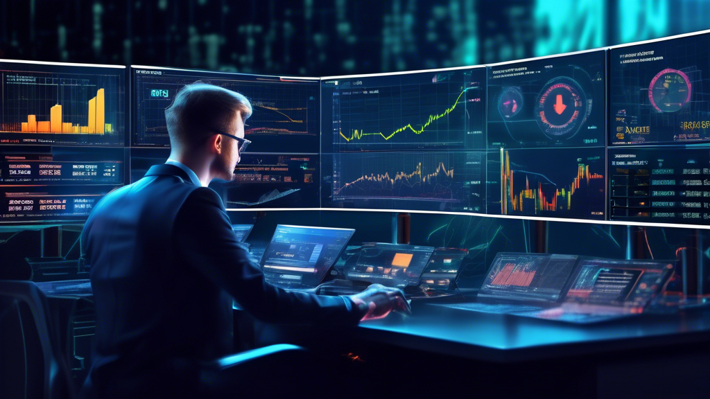 Illustrate a dynamic and futuristic trading scene: A sleek digital dashboard displaying various cryptocurrency futures graphs and charts, with a trader intently analyzing data. Prominently featured are risk management tools, technical analysis indicators, and fundamental analysis reports. The background shows a blend of digital and traditional elements, symbolizing the merging of cryptocurrency futures with classic trading strategies. Ensure the overall feel is modern, vibrant, and sophisticated, conveying the meticulous planning and strategic depth involved in successful crypto futures trading.