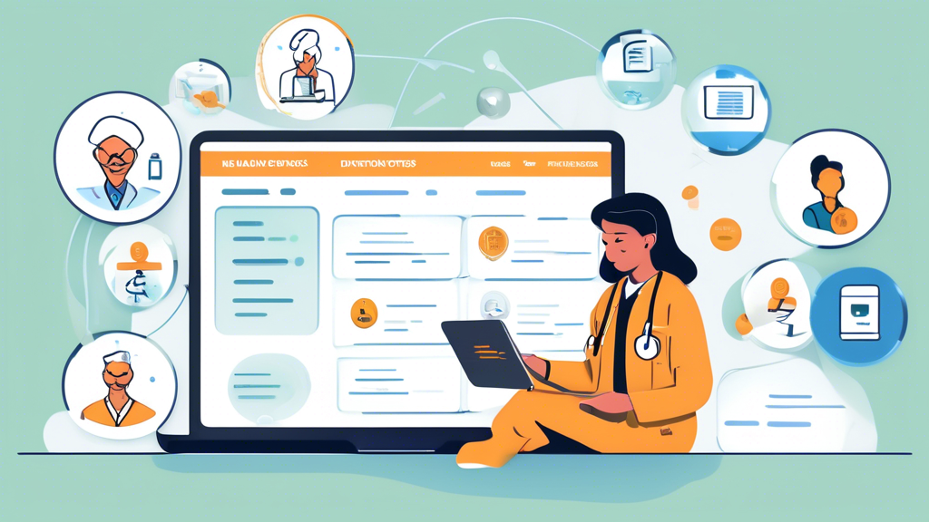 A DALL-E prompt for an image related to outline point #2:Create an illustration showing a person using a smartphone and a laptop to search for DOT certified doctors near me. The screen displays search results with highlighted sections indicating online resources and directories. In the background, include subtle icons representing certification and credentials verification, as well as a community board with recommendations pinned to it.