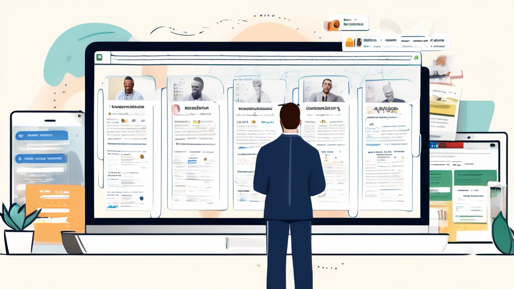 Create an image that shows a person looking at a screen with multiple tabs open, each representing different ways to search for accident lawyers. One tab shows an online legal directory, another tab shows a social media page with lawyer reviews, and another tab shows an email inbox with referral recommendations from friends and family. The background has a calendar and a notepad with scribbled tips for evaluating lawyer credentials.

Description for DALL-E:
A person in a modern office browses on a laptop with multiple tabs open, displaying an online legal directory, a social media page with reviews, and an email inbox with recommendation emails from friends and family. In the background, there is a calendar and a notepad filled with tips for evaluating lawyer credentials. The scene captures the various avenues for searching the best accident lawyers near me.