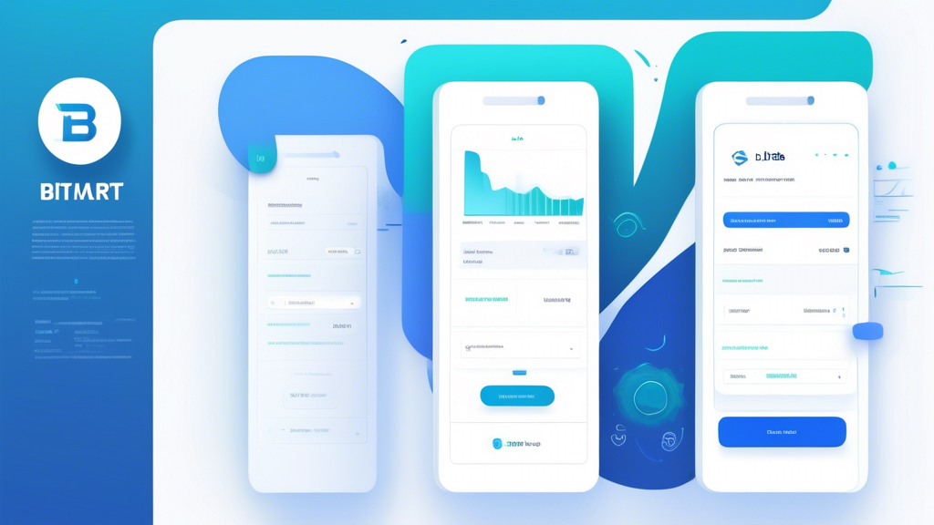 Create an image showing a user-friendly interface of BitMart Exchange, highlighting the process of account creation and verification. Include elements like a sign-up form, verification steps (such as ID upload and email confirmation), and a secure login screen. The background should feature BitMart