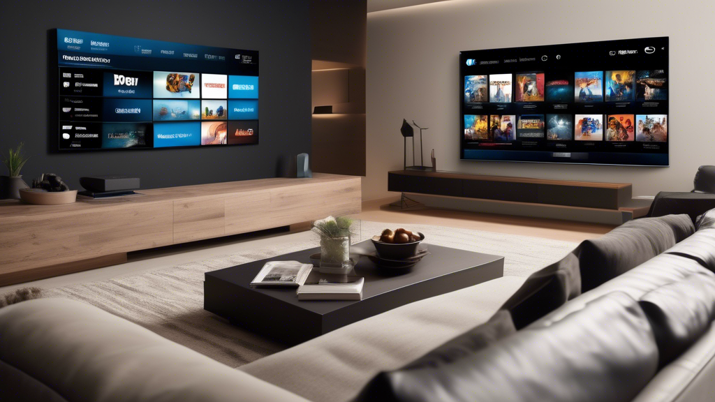 Create an image that showcases the cost efficiency and flexibility of DirecTV Stream for home theater setups. Display various subscription package options available at different price points, highlighting the absence of long-term contracts and the simplicity of cancellation. Include a visual comparison with traditional cable services, emphasizing the cost savings and benefits. The overall design should be clean and modern, appealing to budget-conscious consumers seeking versatile home entertainment solutions.