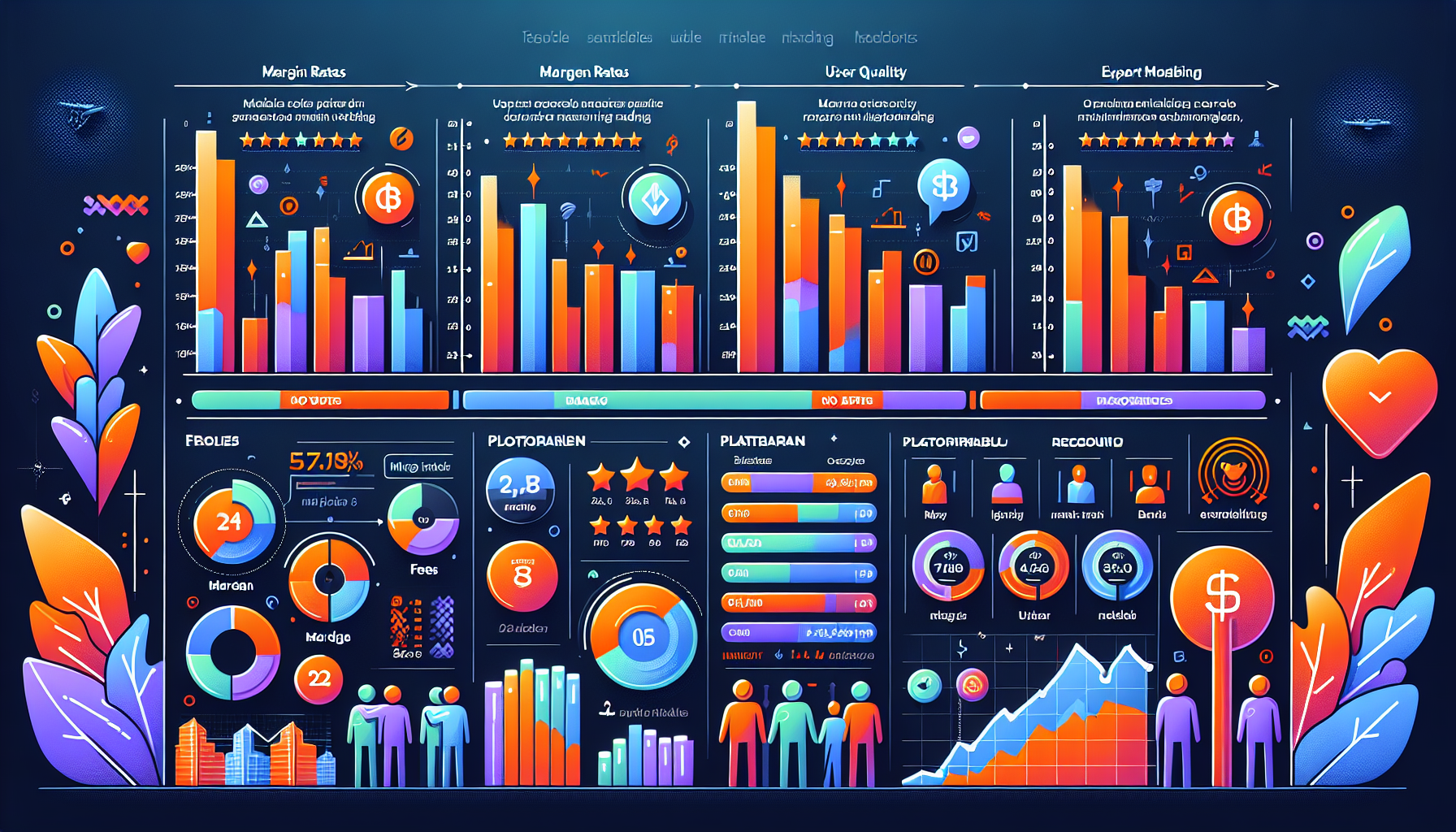 Prompt for DALL-E: 

Create an image illustrating a detailed comparison between top brokers for margin trading. The image should include a side-by-side view of several brokers. Each broker panel should feature their key statistics such as margin rates, fees, platform quality, and user ratings. Use a clean and professional design with clear text and icons to represent different factors. Include a section with user testimonials and expert recommendations to emphasize credibility and trustworthiness.
