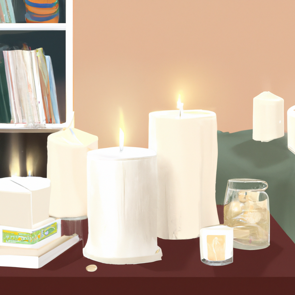 **DALL-E Prompt:**

Create a detailed digital illustration of a cozy, well-organized living space with a focus on showing tips for maximizing the scent and longevity of scented candles. The image should feature a variety of scented candles placed strategically around the room - on a coffee table, shelves, and windowsills. Highlight elements like a person demonstrating proper wick trimming, candles with even burning flames, and a note about avoiding tunneling. Include visual cues that suggest optimal candle placement for scent dispersion, such as diagrammatic arrows or subtle scent waves, and show a cozy, inviting ambiance. The overall mood should be warm, comforting, and practical, emphasizing candle care and scent optimization.