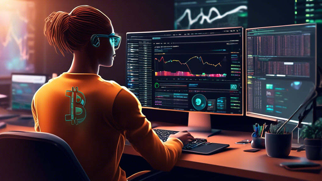 Prompt for DALL-E: 

Create an image illustrating a person getting started with a crypto trading demo account. The scene should depict a computer screen displaying a well-designed cryptocurrency trading platform, with sections highlighting diverse market options and various trading tools. The platform’s interface should look user-friendly with all necessary tools on display. Next to the computer, have a step-by-step guidebook open, showing instructions on setting up the demo account. The person, looking focused and determined, is adjusting settings on the screen while referring to the guidebook. Small elements, like educational resources (books, charts, data sheets) around the workspace, should indicate a preparation environment for maximizing the demo trading experience.

Keyword: crypto trading demo account.