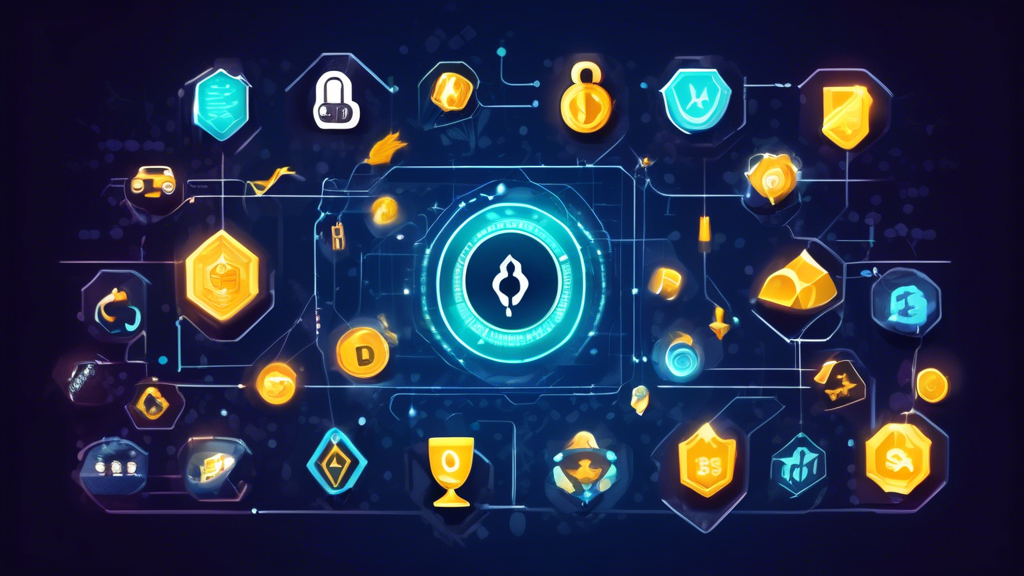 Create an image that illustrates the Advantages and Challenges of Cryptocurrency Casinos. Show a digital gambling platform on one side with icons representing anonymity and privacy (such as a lock and a mask) and speed and efficiency of transactions (such as a lightning bolt and an hourglass). On the other side, depict security concerns and regulatory issues with icons like warning signs, a gavel, and a cracked shield. Use a split-screen format to visually convey the pros and cons of using cryptocurrencies in online casinos. Include visuals such as digital coins and blockchain elements to emphasize the cryptocurrency aspect.