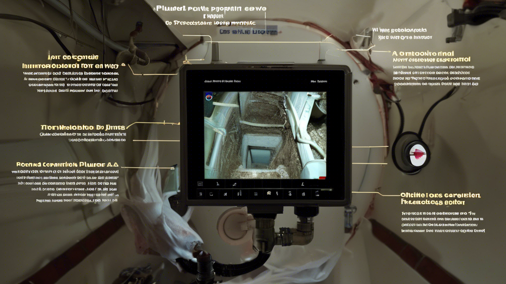 DALL-E prompt for an image related to outline point #3:

A professional plumber using high-tech equipment to inspect and repair a residential sewer line, with a cutaway view showing the underground pipes and a diagnostic screen displaying the camera feed from inside the pipe.