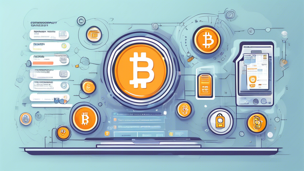 Create an infographic illustrating the criteria for evaluating cryptocurrency trading apps, featuring icons and graphics to represent key points such as: security measures and user protection, fees and transaction costs, user experience and accessibility, and supported cryptocurrencies. The design should be modern and clean, using a color palette that reflects technology and finance, with a background that suggests a digital interface.