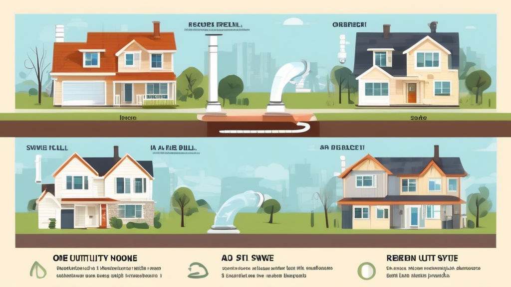 DALL-E prompt for an image related to outline point #3:

A split-screen infographic comparing a modern home with relined sewer pipes to an older home with traditional pipes. The modern home side shows a happy family, lower utility bills, and a 