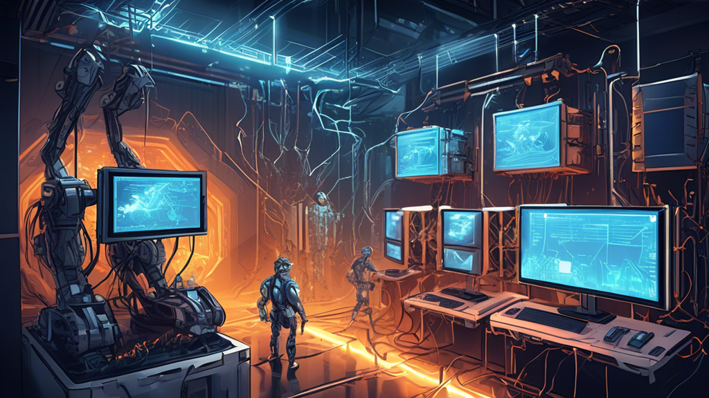 Prompt for DALL-E:

Create a digital illustration depicting the challenges and opportunities in the next generation of crypto mining. The image should feature a futuristic mining setup with advanced technology, including robots and AI systems. On one side, show obstacles like high energy consumption and digital security threats with visual elements like chains, locks, and lightning bolts. On the other side, illustrate opportunities for investors and tech enthusiasts with symbols of growth and innovation like upward graphs, coins, and light bulbs.