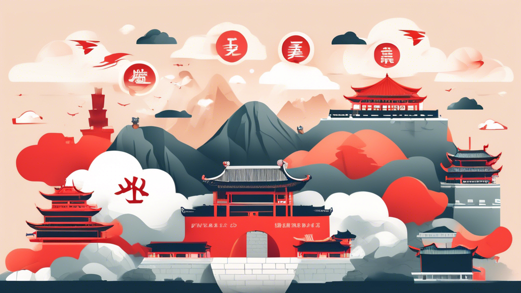 Create an image that showcases a selection of top VPN providers specifically recommended for users in Mainland China. Include detailed icons or logos of different VPN services such as ExpressVPN, NordVPN, and Surfshark. Highlight user reviews in speech bubbles and different pricing tags to depict subscription options. The background should subtly feature the Great Wall of China, symbolizing internet restrictions, with a digital overlay to emphasize technology and security.