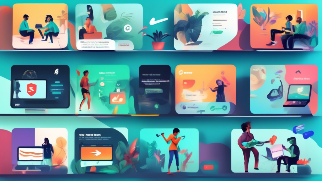 Create an image that illustrates the benefits of using Surfshark Smart DNS for various online activities. The scene should include diverse people streaming content on popular platforms like Netflix and Hulu, accessing geo-restricted websites, and browsing the internet quickly and securely. Highlight the improved speed, access to restricted content, and enhanced security and privacy. Incorporate subtle elements of network connectivity, such as icons or graphical representations of data flow, to emphasize the technological aspect.