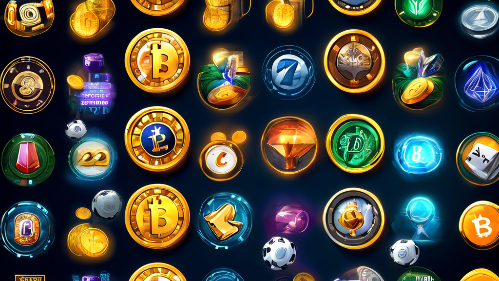 Create an image portraying the top picks for the best online crypto casinos in 2023. The image should feature sleek and modern user interfaces from various virtual casino platforms, showcasing a variety of games such as slots, poker, and roulette. Include icons or symbols representing popular cryptocurrencies like Bitcoin, Ethereum, and LiteCoin to emphasize the crypto theme. Additionally, depict elements such as generous bonus offers and user reviews/ratings to highlight what makes each platform stand out. The overall vibe should be vibrant, engaging, and reflective of cutting-edge technology.