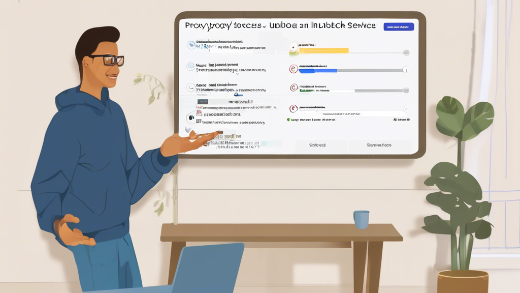 Prompt for DALL-E:

Create an illustration that depicts a person choosing between different proxy services to unblock sites. Show a comparison chart on a large screen or board, highlighting key features like speed, security, reliability, and whether the service is free or paid. Include a top 3 list of recommended proxies in a visually appealing and informative manner.