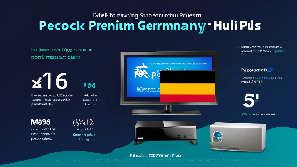 Prompt for DALL-E:

An informative graphic showcasing the costs and availability of Peacock Premium in Germany. The image includes pricing details for both monthly and yearly subscriptions of Peacock Premium and Peacock Premium Plus. It highlights supported streaming devices and compatible apps such as smart TVs, smartphones, tablets, and consoles. There should also be icons representing potential special offers, discounts, and free trial periods. The background should have a subtle map of Germany to signify geographical availability, and the Peacock logo should be visible.