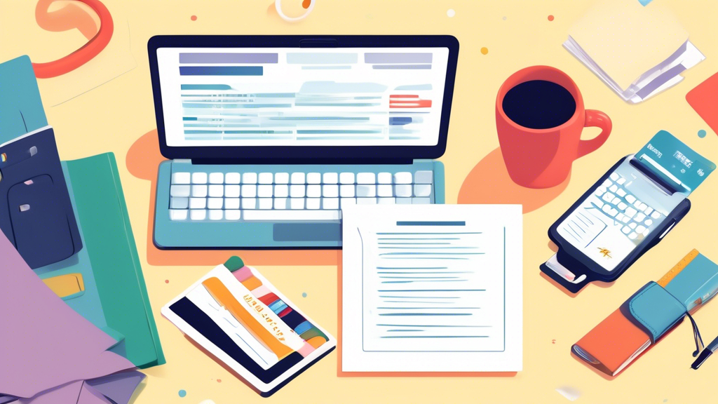 Create an image that shows a well-organized workspace with a checklist of necessary documents for a DOT physical appointment, a laptop open to an online booking page, and a wallet with insurance cards and credit cards laid out. The scene should feel efficient and ready to expedite the appointment process. Title the image Preparing for a DOT Physical Appointment.