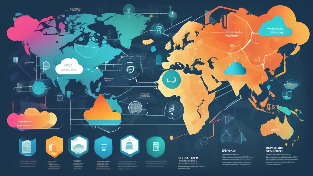 **Prompt for DALL-E:**

Create an infographic-style image illustrating the factors that influence cloud storage costs. Include elements such as DATA VOLUME represented by large and small data icons, ADDITIONAL SERVICES shown with icons for backup, data transfer, and security, and GEOGRAPHICAL DATA CENTER location marked with a world map highlighting different data center locations. Use vibrant colors and clear labels to denote each factor, and integrate the keyword 