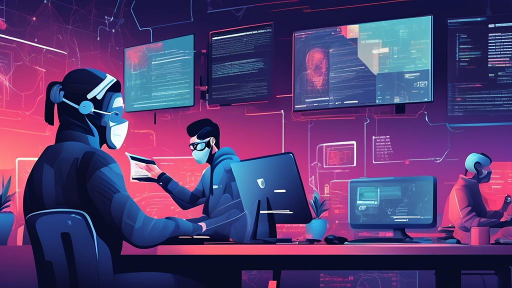 **DALL-E Prompt:** A detailed digital illustration depicting ethical hackers leveraging the Google Hacking Database (GHDB) for security analysis. The scene should include a diverse team of cybersecurity experts working on multiple screens, displaying various GHDB search queries, highlighted sensitive directories, and flagged vulnerabilities. Include visual elements that emphasize ethical considerations, like a background poster stating 