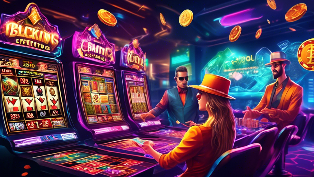 **DALL-E Prompt:** 

Create an image showing a diverse range of popular online casino games, such as slots, poker, blackjack, and roulette, all featuring symbols of various cryptocurrencies like Bitcoin, Ethereum, and Litecoin. The image should exude excitement and a tech-savvy vibe, with bright colors and dynamic graphics. Highlight the seamless integration of cryptocurrencies into gaming, showcasing a futuristic and user-friendly online casino interface.