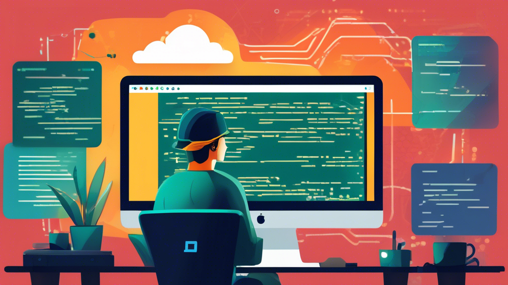 Create an illustration of a computer screen displaying lines of Python code, specifically designed for integrating Google Drive for ethical hacking tasks. In the background, have a hacker workspace with a hacker (depicted ethically) actively automating data storage and retrieval in Google Drive. Include visual elements of data transferring securely between Google Drive and a local machine, representing the seamless integration. Emphasize the ethical side of hacking through positive imagery such as thumbs up, security badges, and secure data icons.