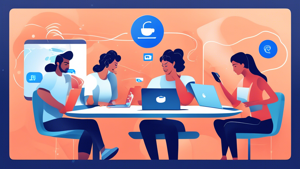 Create an illustration showcasing the diverse applications of Hotspot Shield. The image should depict three main scenarios: a person using a laptop in a coffee shop to emphasize personal data protection in public Wi-Fi, a professional working from home to highlight secure remote work connections, and a family streaming movies together at home to represent uninterrupted media usage such as streaming and torrenting. Include subtle icons or visuals representing encryption and security to reflect the protective nature of Hotspot Shield. The overall tone should convey security, privacy, and ease of use.