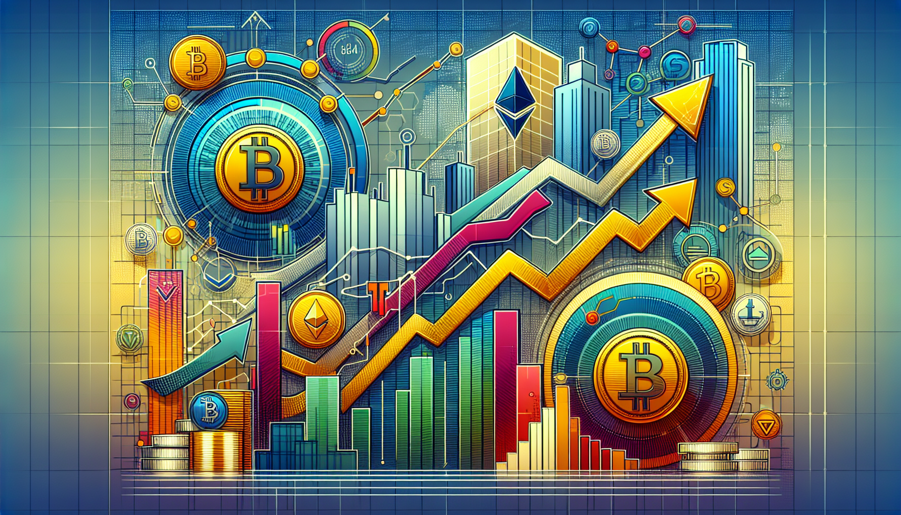 Prompt for DALL-E:

An illustration depicting the current market trends in US crypto exchanges, showing charts and graphs influenced by regulatory changes and the impact of institutional investors. The scene should include recognizable symbols of major cryptocurrencies like Bitcoin and Ethereum, a backdrop of modern financial buildings, and elements representing regulatory bodies. The overall mood should portray dynamic growth and analytical evaluation.